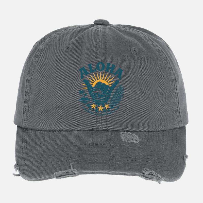 Aloha Kindness Shaka Flexfit Vintage Destroyed Cap