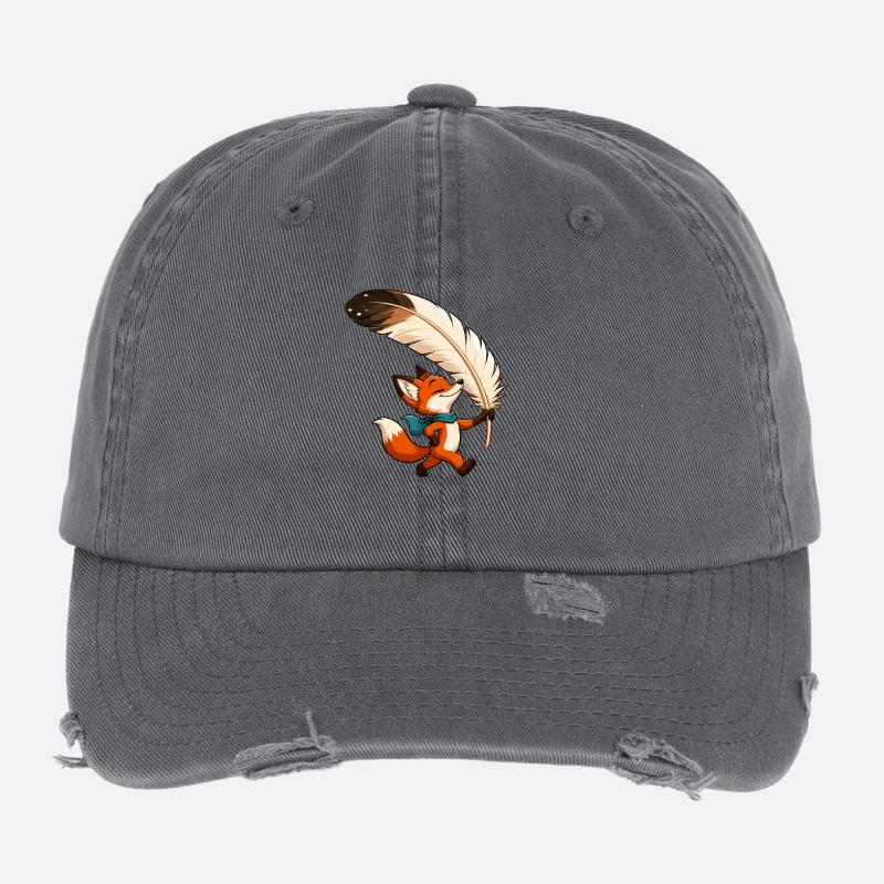 Fuchs mit Federkiel Flexfit Vintage Destroyed Cap
