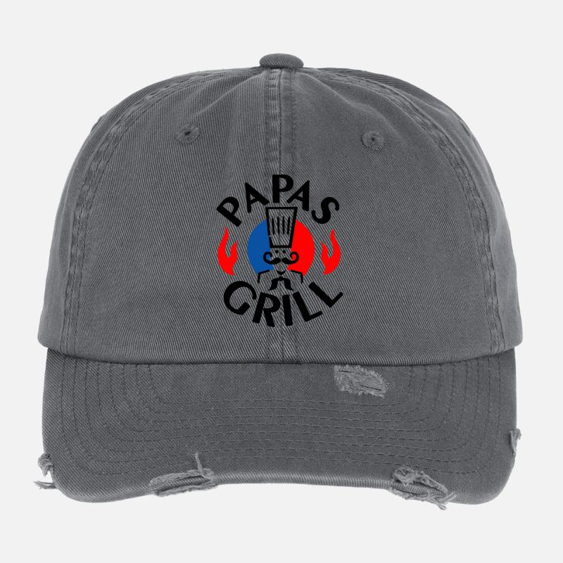 Papas Grill - 3farb Flexfit Vintage Destroyed Cap