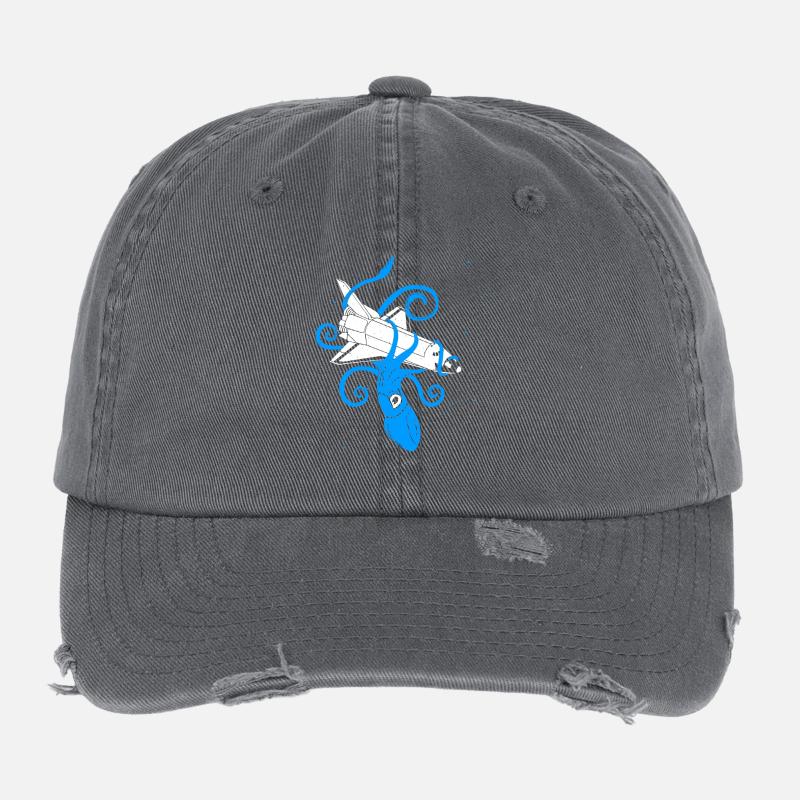 Squid vs Space Shuttle - Casquette vintage effet usé Flexfit - charbon