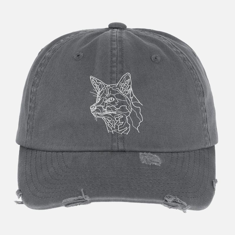 Schneefuchs Line Art Flexfit Vintage Destroyed Cap