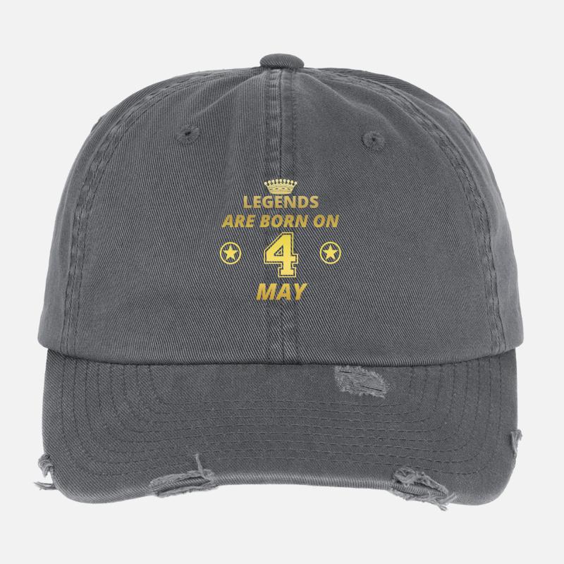 legends born geschenk geburtstag MAY 4 Flexfit Vintage Destroyed Cap