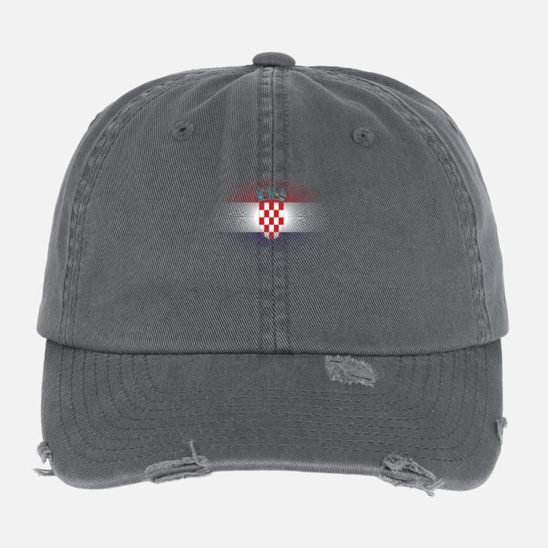 Heimatliebe heimat sonne schein flagge stolz Kroat Flexfit Vintage Destroyed Cap
