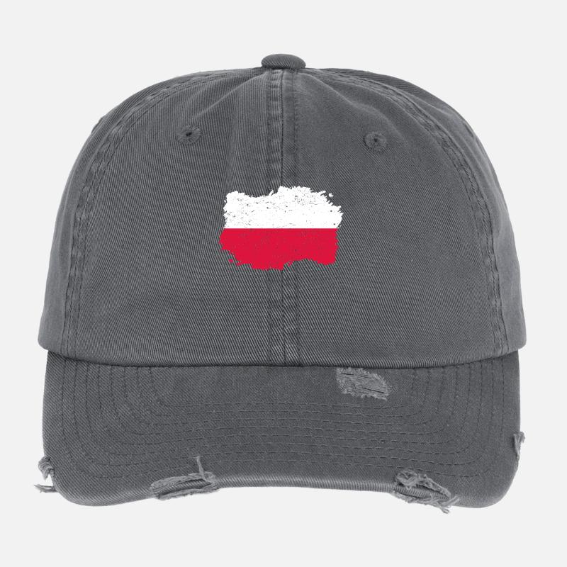 Roots pays drapeau POLOGNE polska pola Casquette vintage effet usé Flexfit