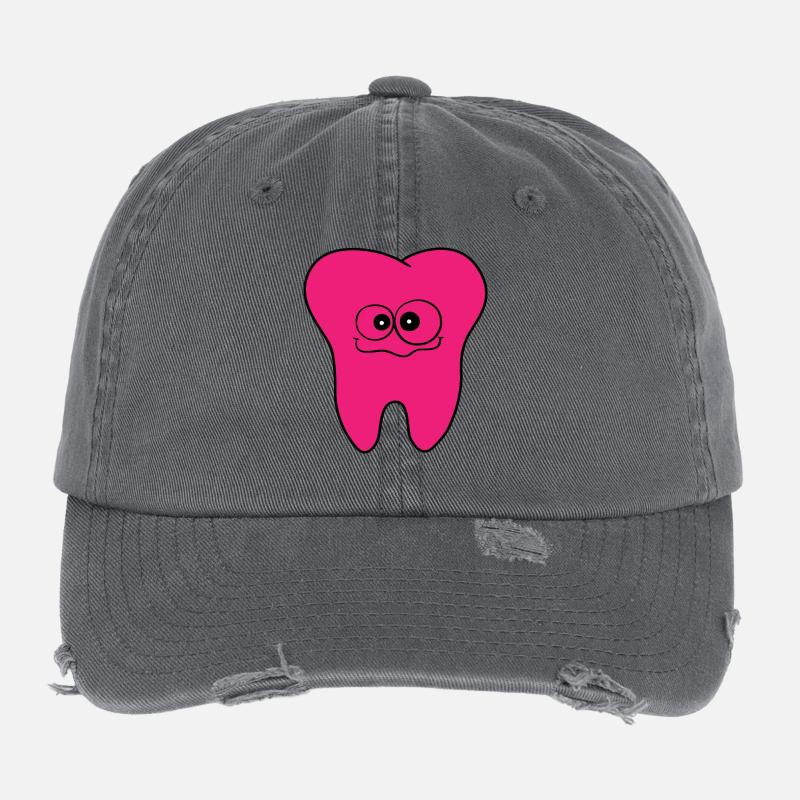 Pratique dentaire dent Logo Casquette vintage effet usé Flexfit