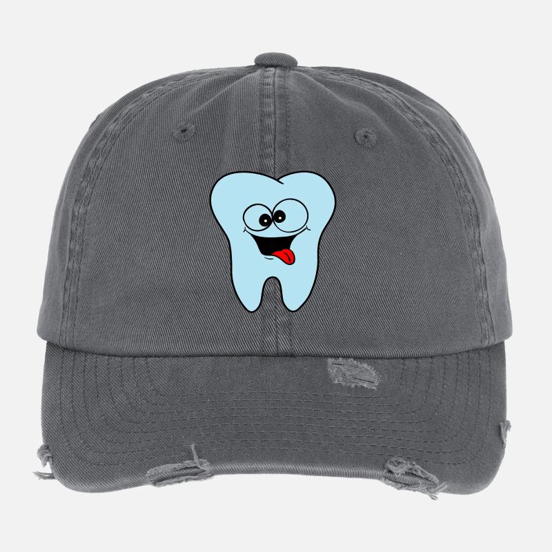 Dental office logo tooth Flexfit Vintage Destroyed Cap