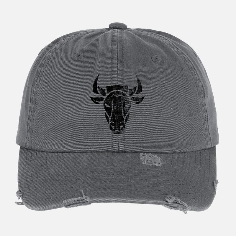 Tête de taureau Casquette vintage effet usé Flexfit