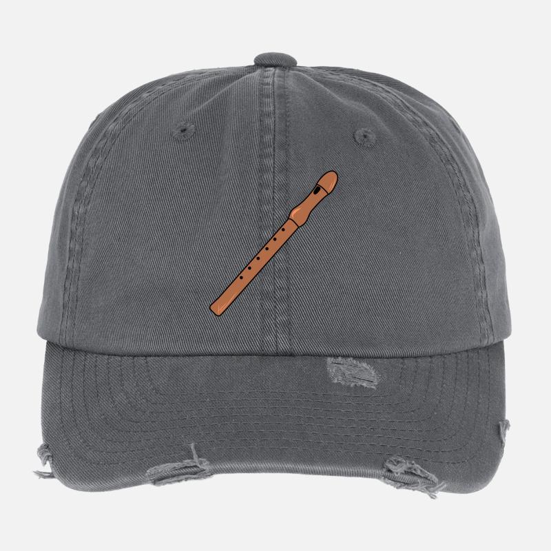 Flûte à bec, flûte de bois, instrument, idée cadeau Casquette vintage effet usé Flexfit