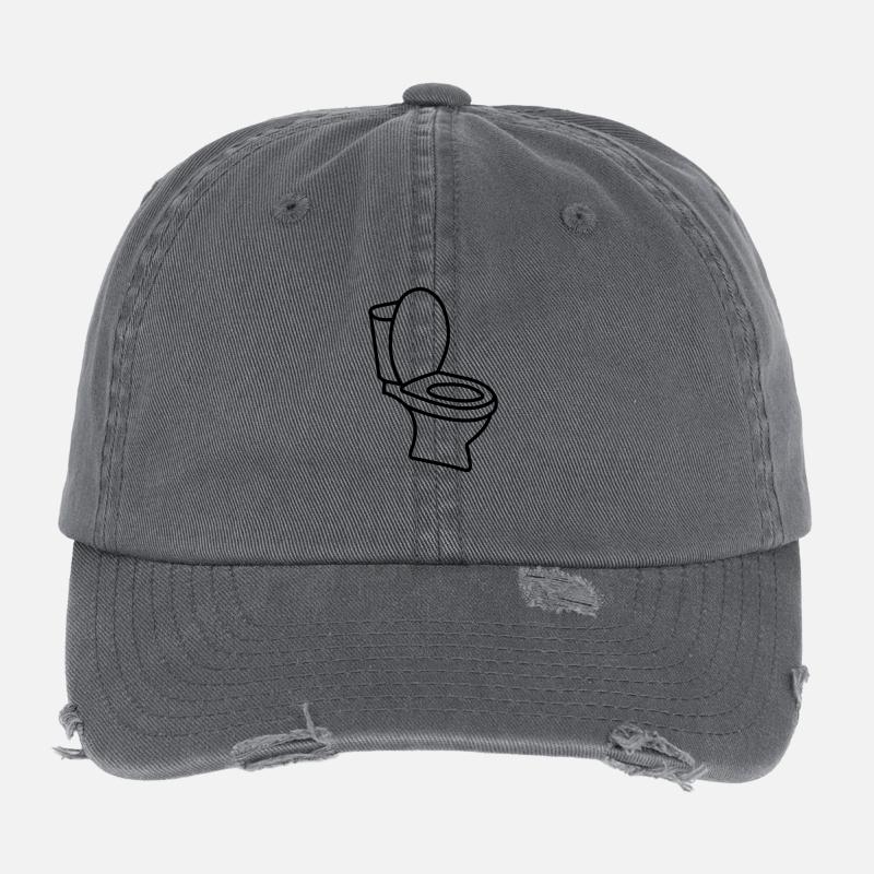 Klo WC Toilette Flexfit Vintage Destroyed Cap