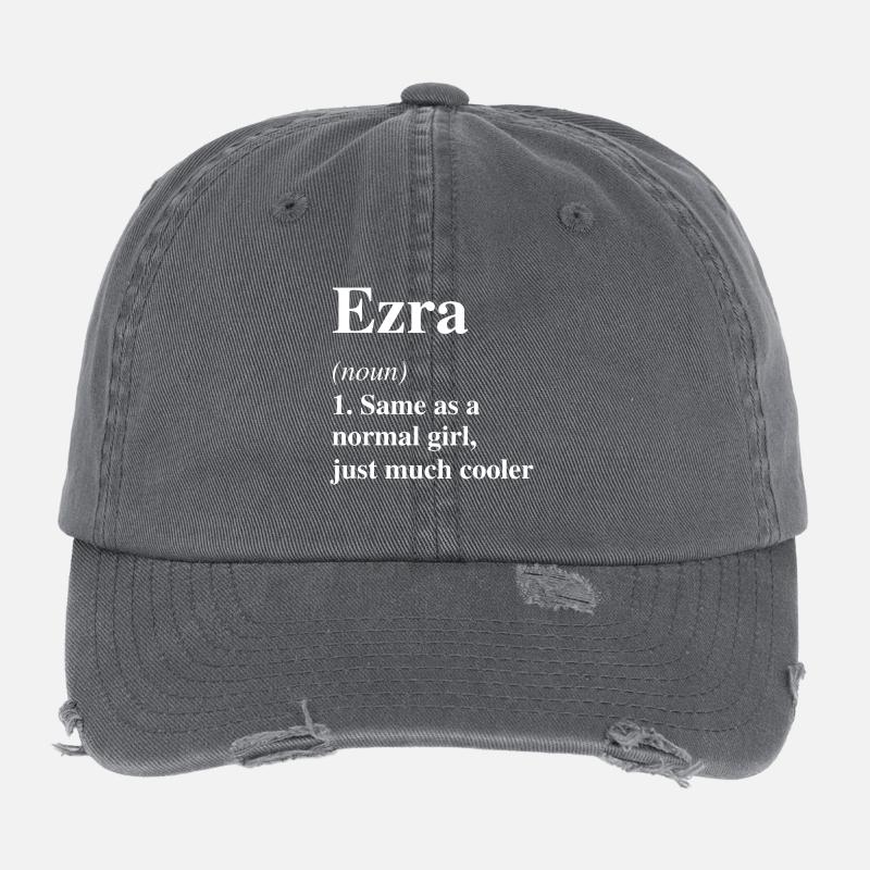Ezra Définition Cool Nom Dire Cadeau Casquette vintage effet usé Flexfit