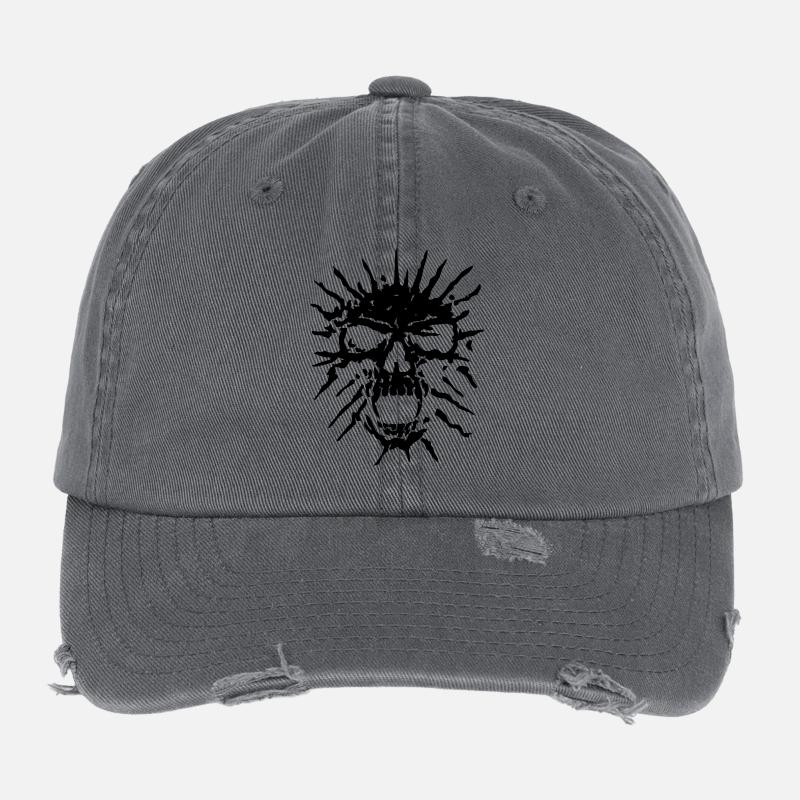 BEAST SKULL Flexfit Vintage Destroyed Cap