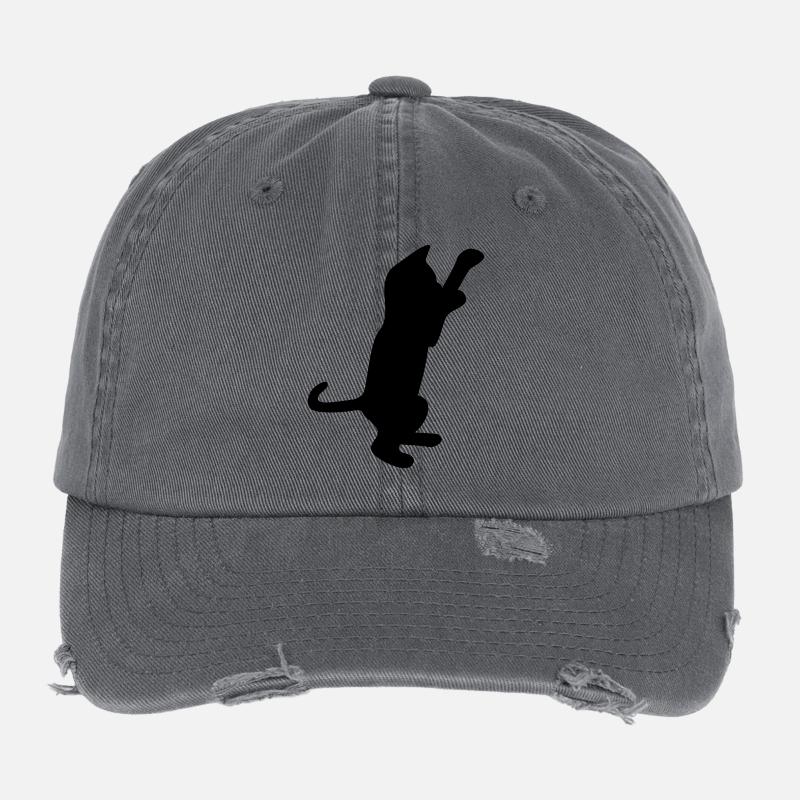 cat kitten Flexfit Vintage Destroyed Cap
