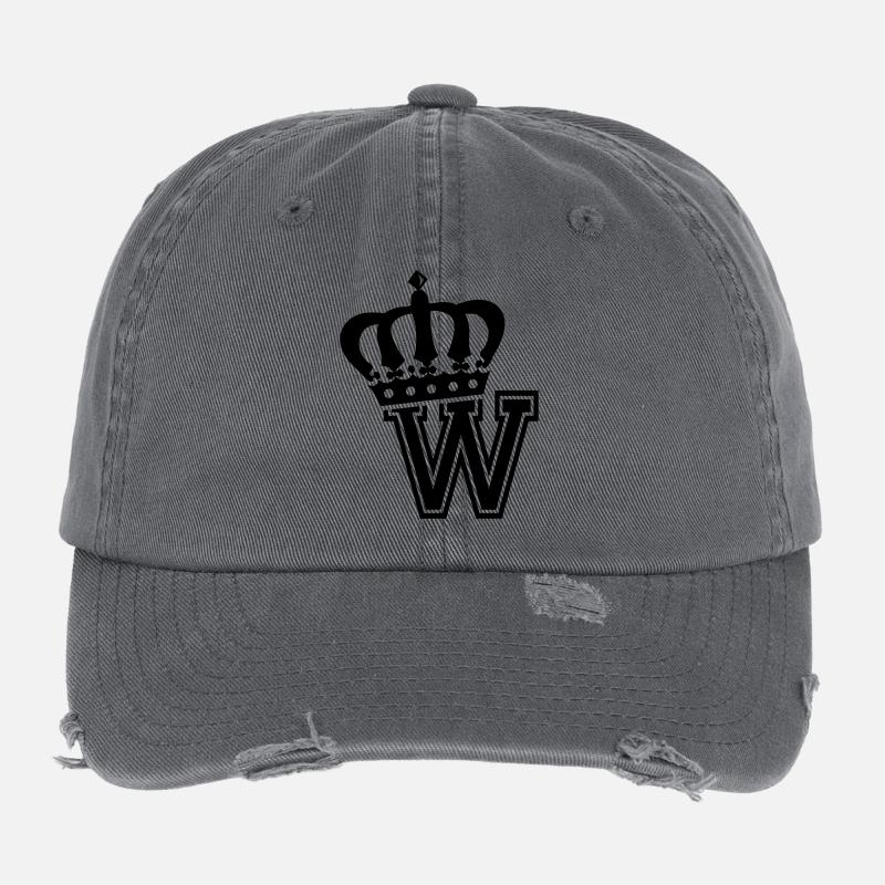 Lettre W Casquette vintage effet usé Flexfit