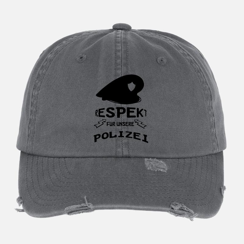 Polizei Respekt Geschenk Flexfit Vintage Destroyed Cap