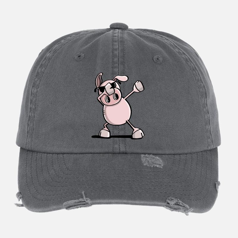 Cool Dab Dance Wutz - Dabbing Pig - Trend Flexfit Vintage Destroyed Cap