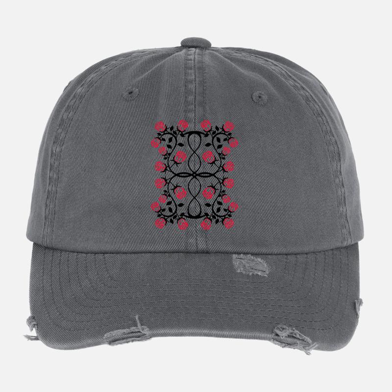 rosenranke_2col - Flexfit Vintage Destroyed Cap - Dunkelgrau