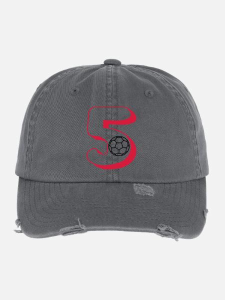 handball numéro 5 - Casquette vintage effet usé Flexfit - charbon - Devant