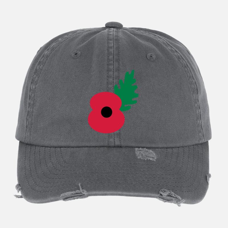 Mohnblüte by_patjila Flexfit Vintage Destroyed Cap