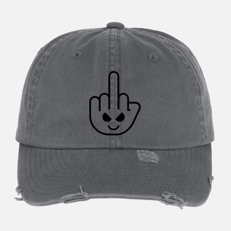 middelfinger_face__f1 Flexfit Vintage Destroyed Cap