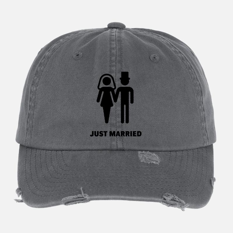 Just Married (Brautpaar) Flexfit Vintage Destroyed Cap