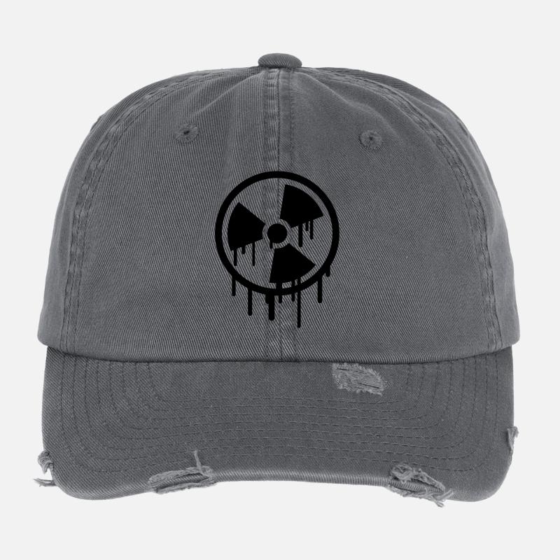 Atom Symbol Graffiti Flexfit Vintage Destroyed Cap