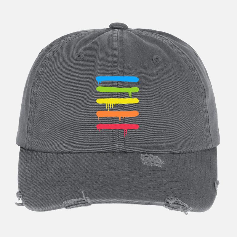Trendy Cool Graffiti Tag Lines Flexfit Vintage Destroyed Cap