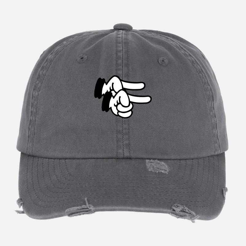 pointing finger / Zeigefinger (3c) Flexfit Vintage Destroyed Cap