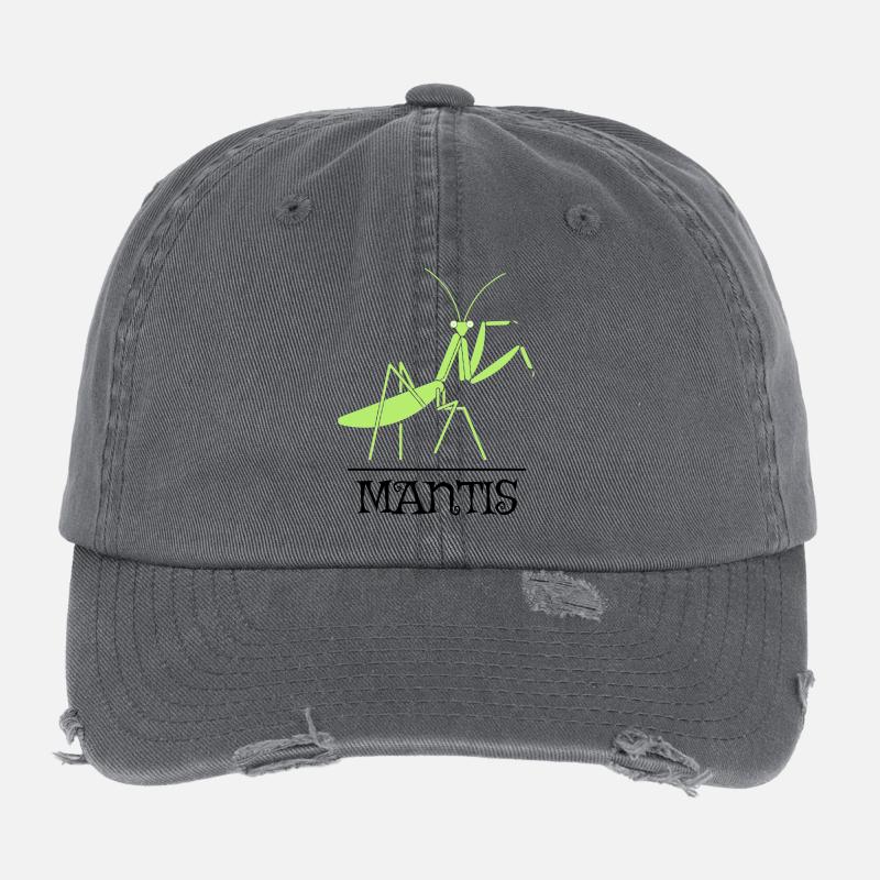 Mantis Gottesanbeterin Insekt Design Flexfit Vintage Destroyed Cap