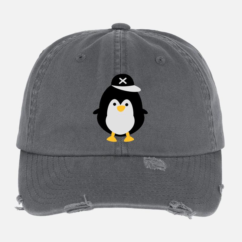 pingouin mignon Casquette vintage effet usé Flexfit