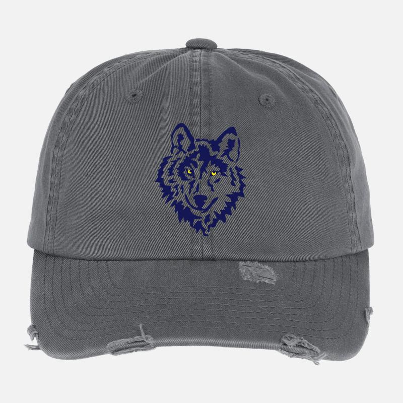 wolf Flexfit Vintage Destroyed Cap