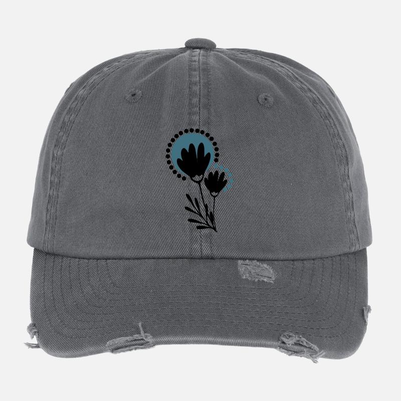 Fleurs scandinaves Casquette vintage effet usé Flexfit