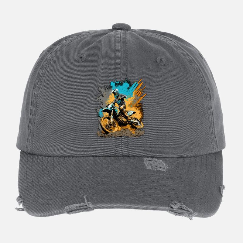 Motocross Action Schlamm Spritzer Flexfit Vintage Destroyed Cap