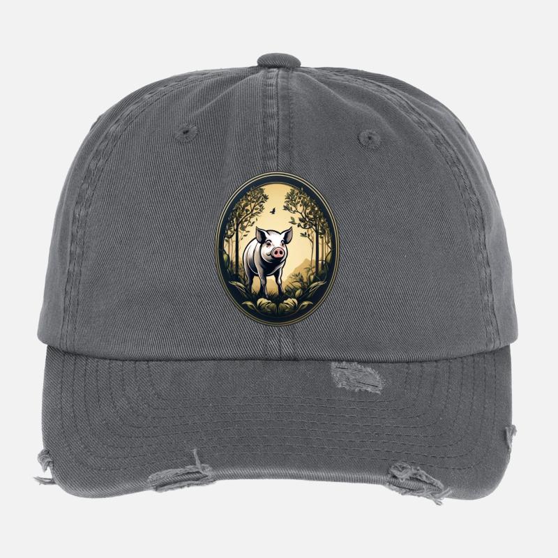Lucky Pig Flexfit Vintage Destroyed Cap