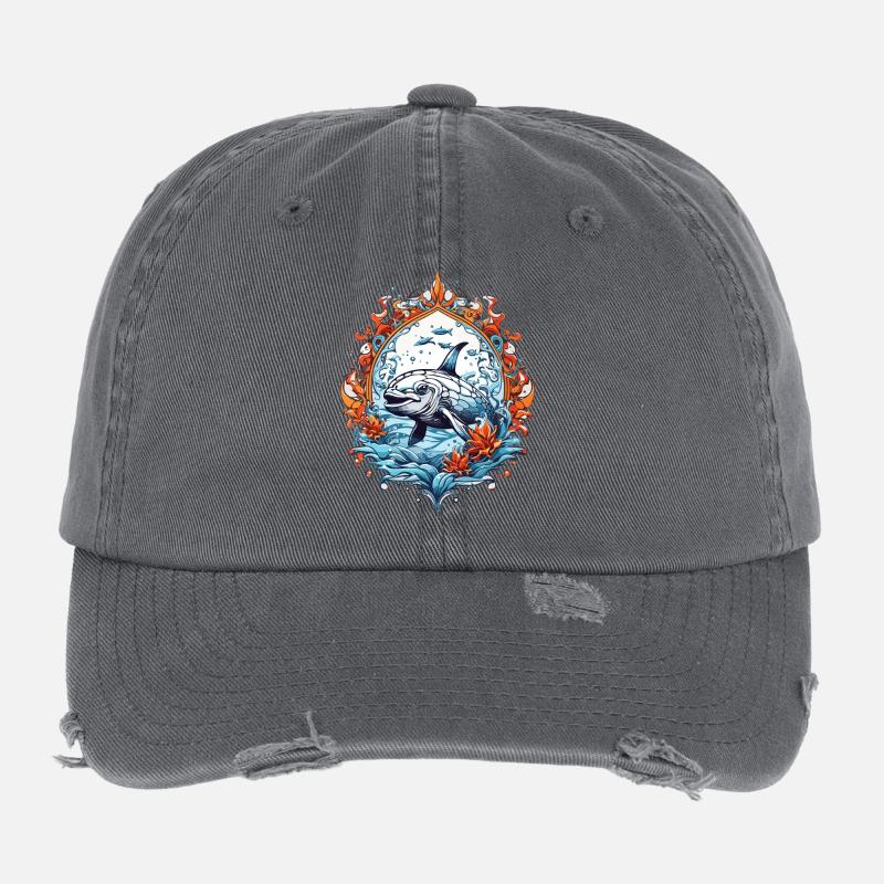 Sea Creatures, Fish Flexfit Vintage Destroyed Cap