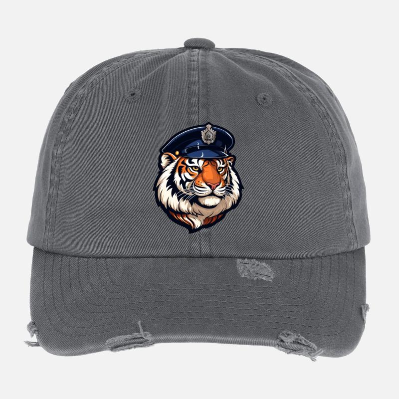 Tiger Policeman Flexfit Vintage Destroyed Cap