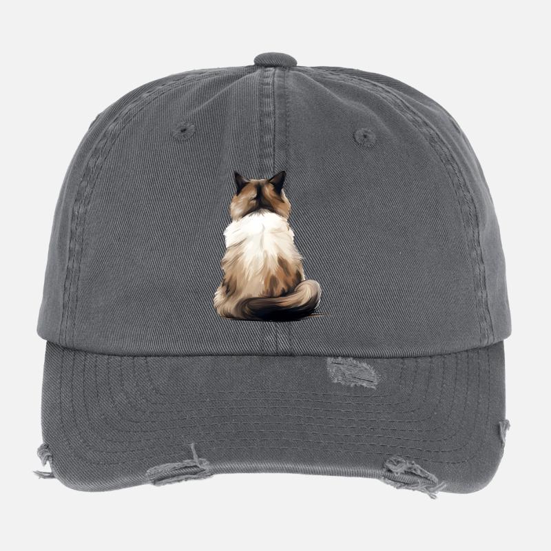 Chat de Birmanie Casquette vintage effet usé Flexfit