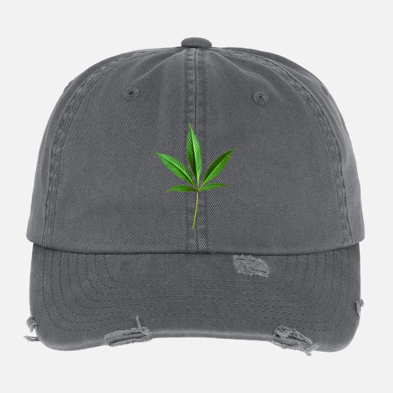 Marihuana Hanf (Cannabis) Flexfit Vintage Destroyed Cap