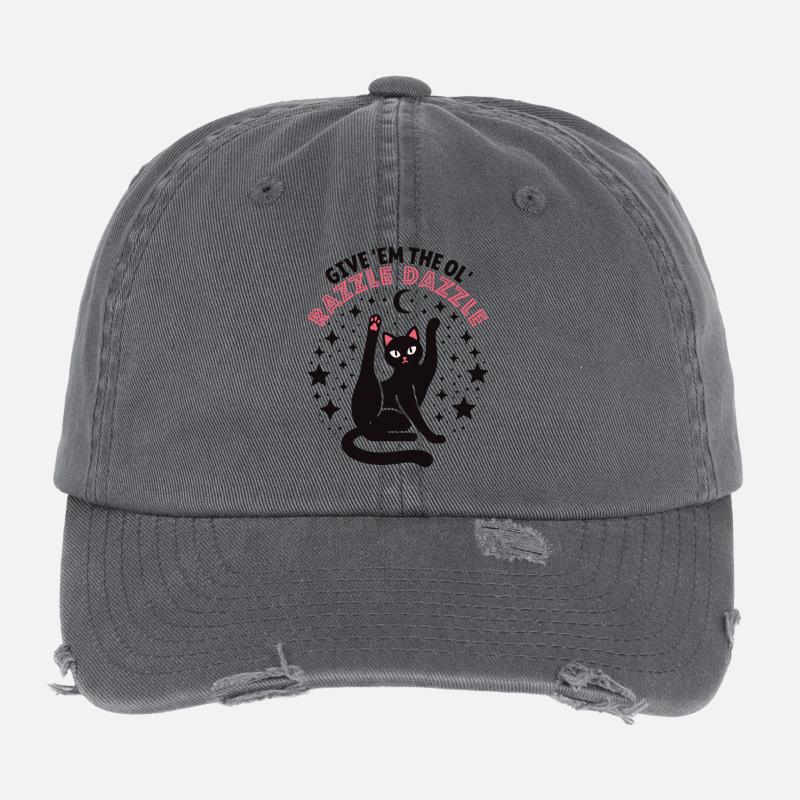 Lustige Katze: Gib ihnen den alten Razzle Dazzle Flexfit Vintage Destroyed Cap