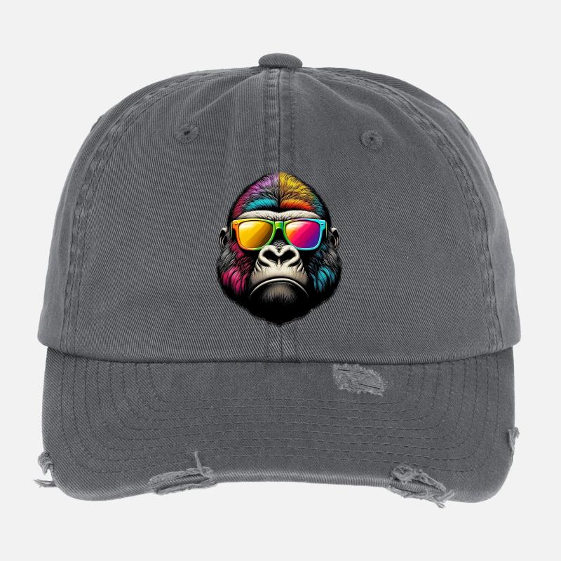 Gorilles avec lunettes de soleil Casquette vintage effet usé Flexfit