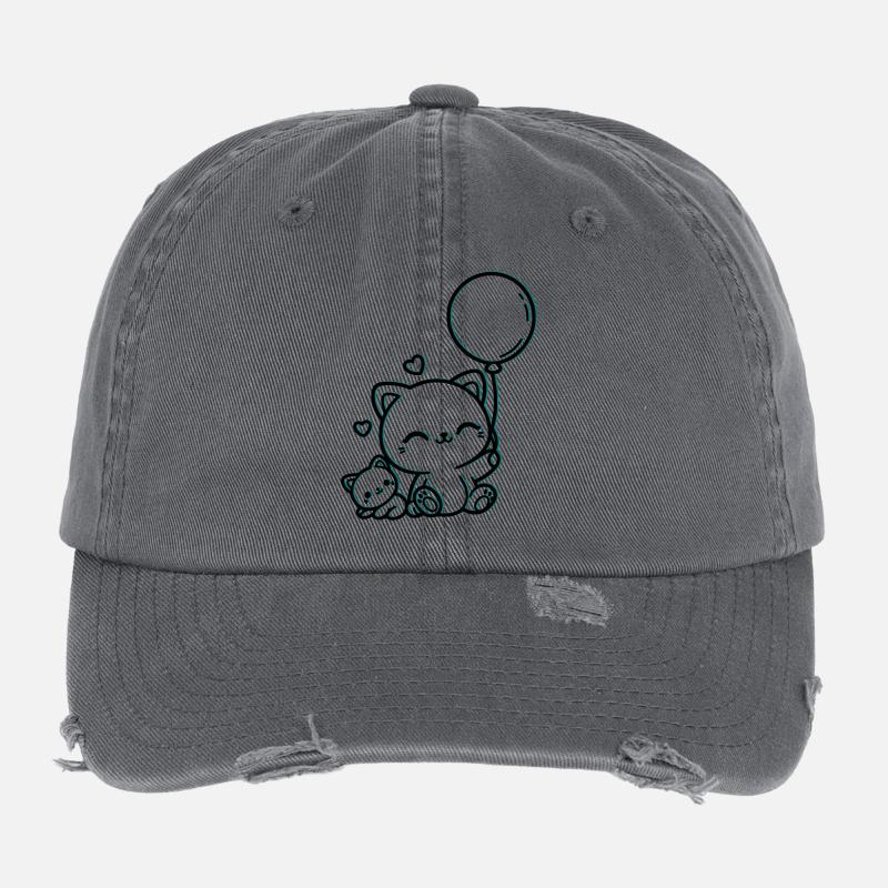 Félin Casquette vintage effet usé Flexfit