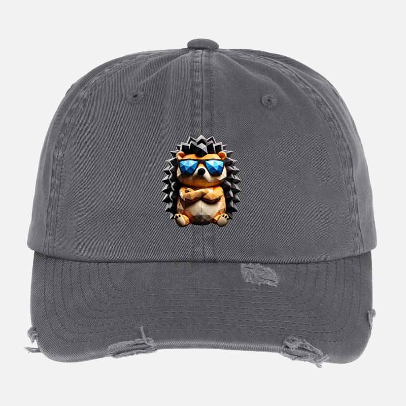 Cool Hedgehog Flexfit Vintage Destroyed Cap