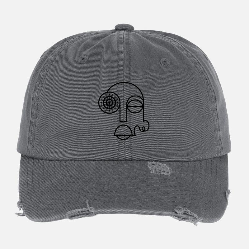 Visage abstrait / Visage abstrait moderne Casquette vintage effet usé Flexfit
