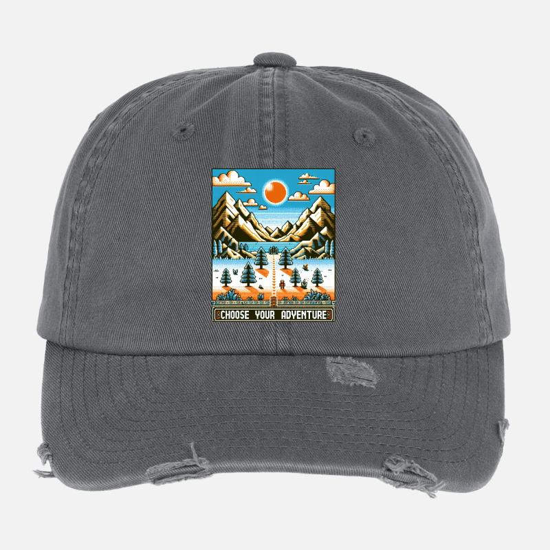 Aventure de jeu rétro Casquette vintage effet usé Flexfit