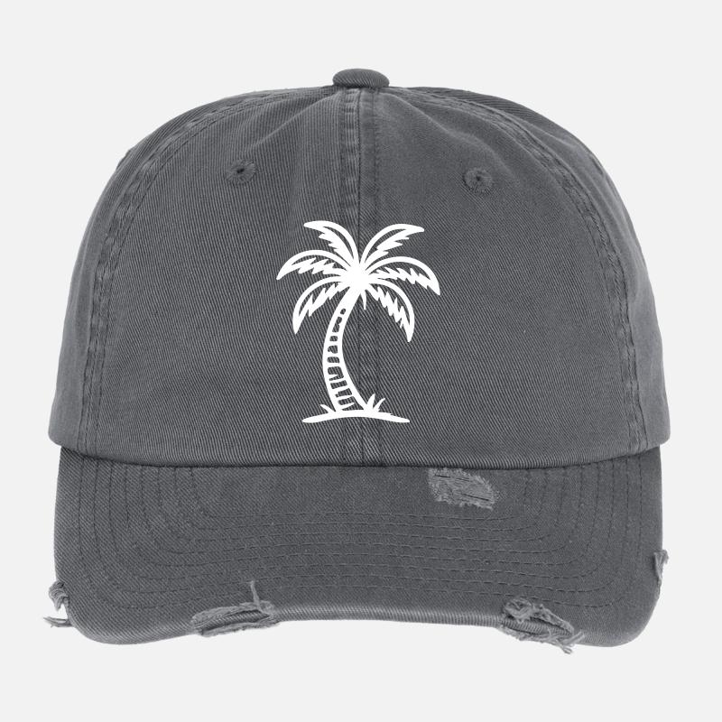 Palm Tree Icon Flexfit Vintage Destroyed Cap