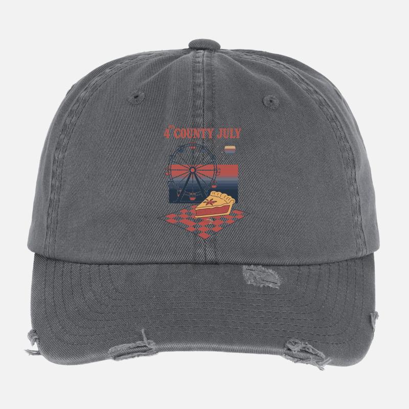 Retro 4. Juli County Fair - Flexfit Vintage Destroyed Cap - Dunkelgrau