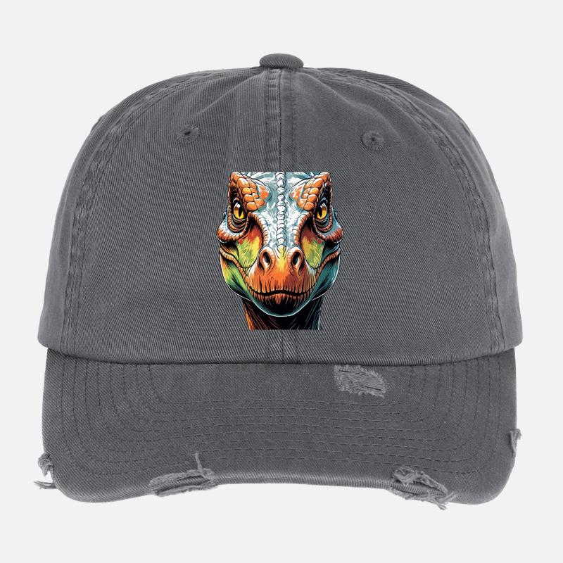 Prehistoric Force – Dino Face Vector Flexfit Vintage Destroyed Cap