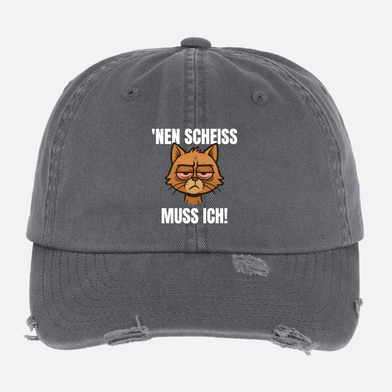 Drôle de chat avec un dicton effronté 'a shit Casquette vintage effet usé Flexfit