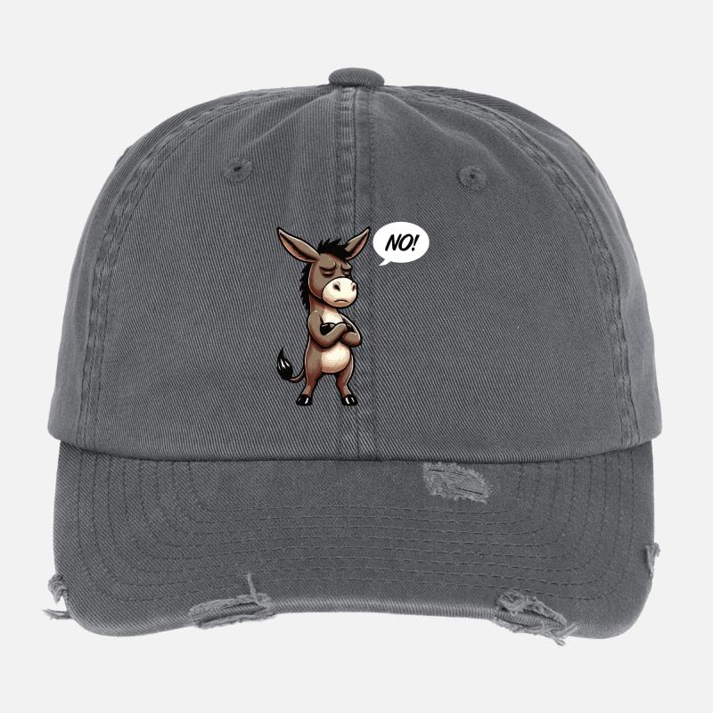 No Esel Eselchen Eselhalter Muli Langohresel Flexfit Vintage Destroyed Cap