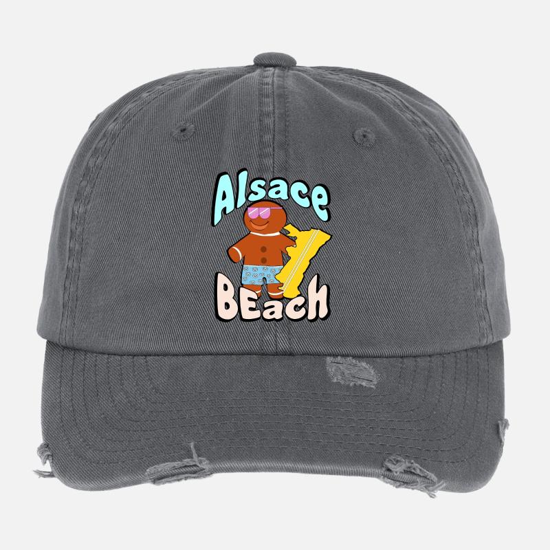 Alsace Beach - Flexfit Vintage Destroyed Cap - dark grey