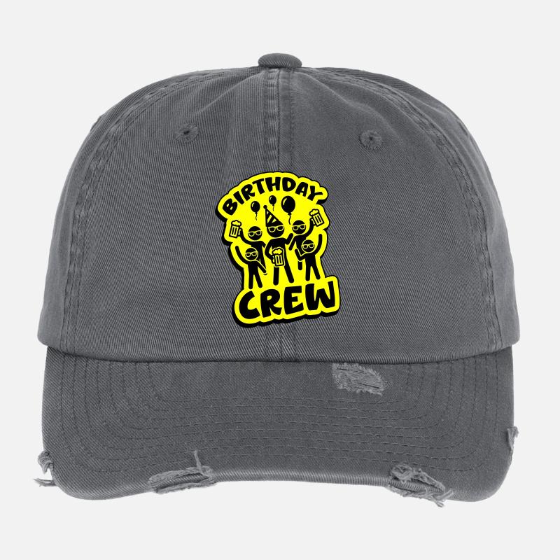 Birthday Party Crew Flexfit Vintage Destroyed Cap